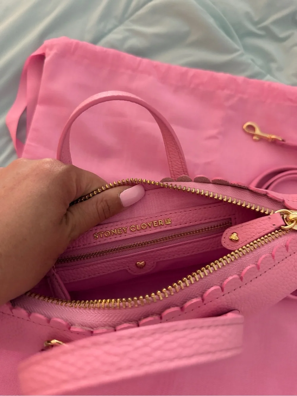 NWOT Stoney Clover Lane Pittsford Pouchette Crossbody Bag 19 Taffy